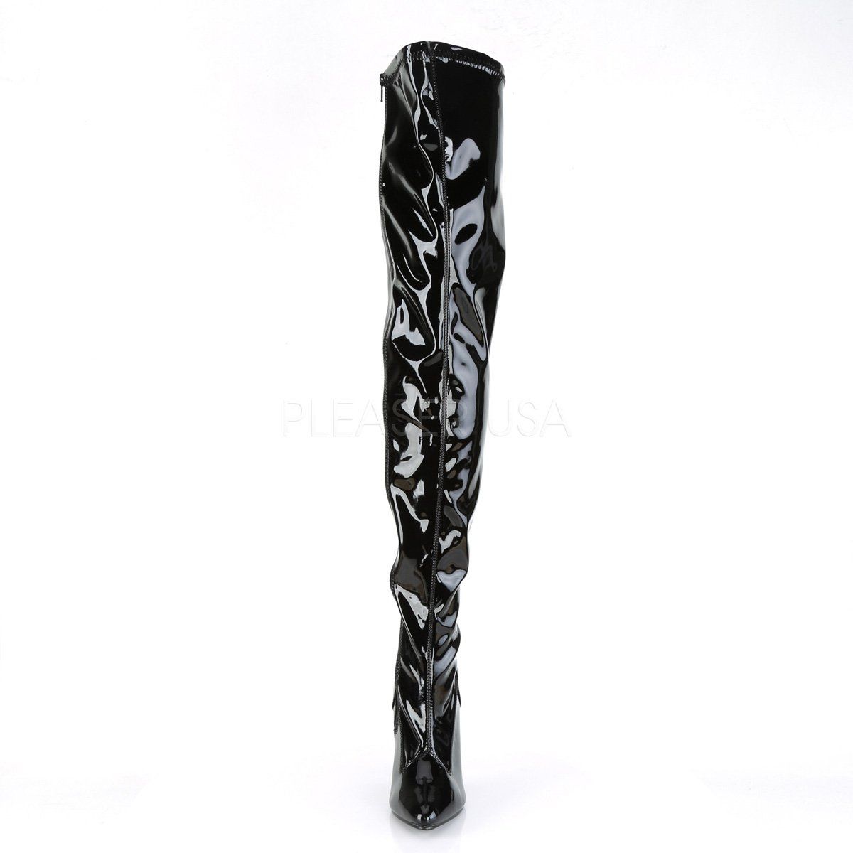 SEDUCE-3000 Black Stretch Patent Thigh Boot Pleaser