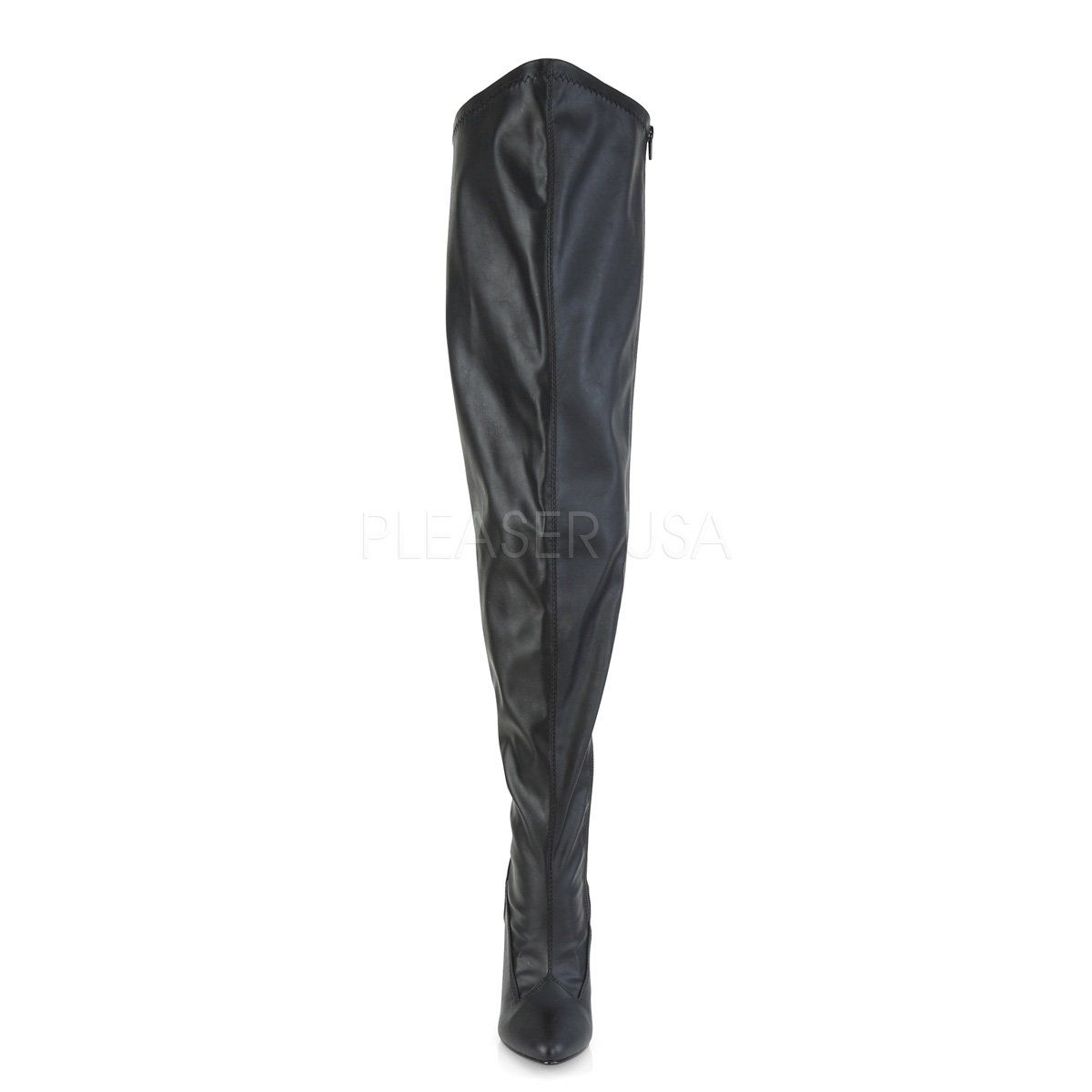 SEDUCE-3000WC Black stretch Faux Leather Pleaser Pink Label