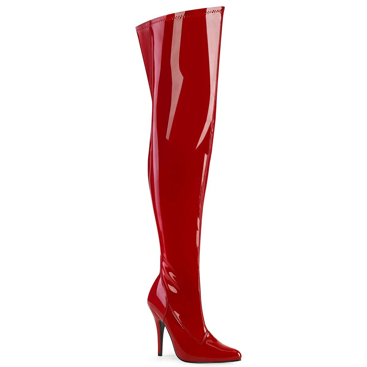SEDUCE-3000WC Red stretch Pat Pleaser Pink Label