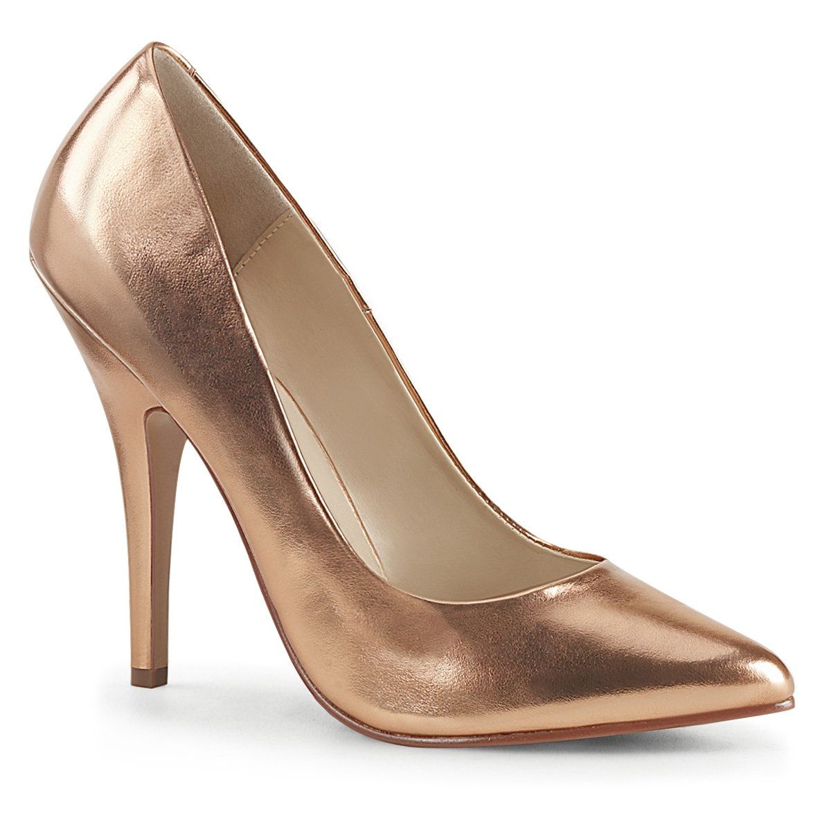 SEDUCE-420 Rose Gold Metallic Pu Pump Pleaser