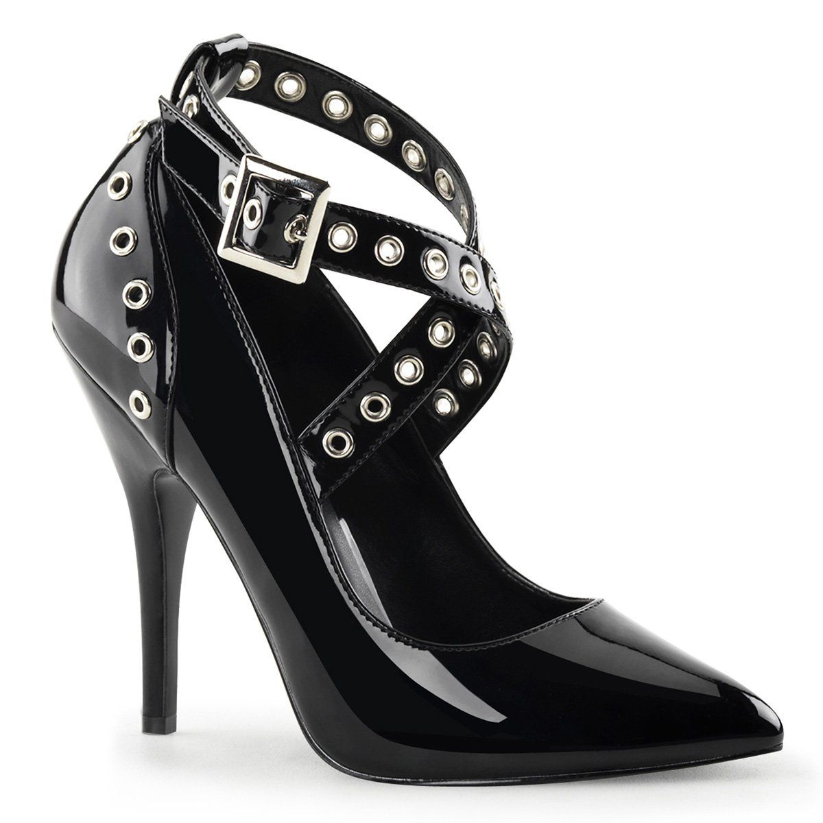 SEDUCE-443 Black Patent Pump Pleaser