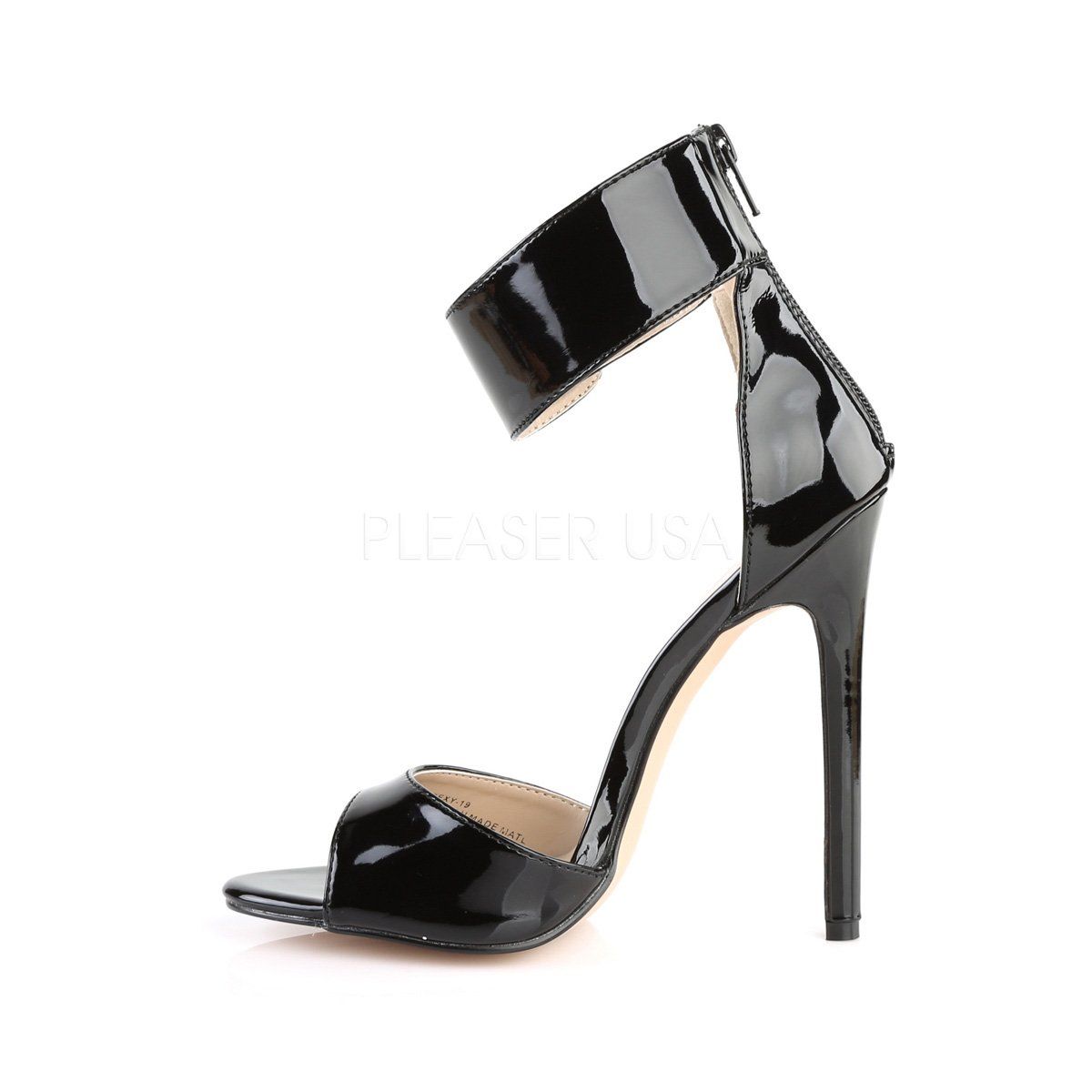 SEXY-19 Black Patent Sandal Pleaser