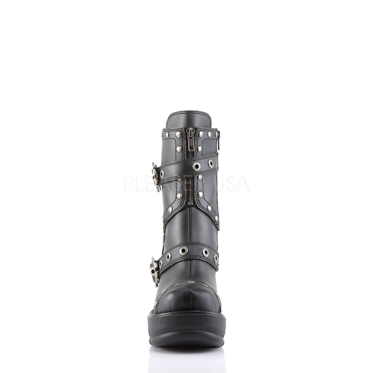 SINISTER-201 Black Vegan Leather Ankle Boot Demonia