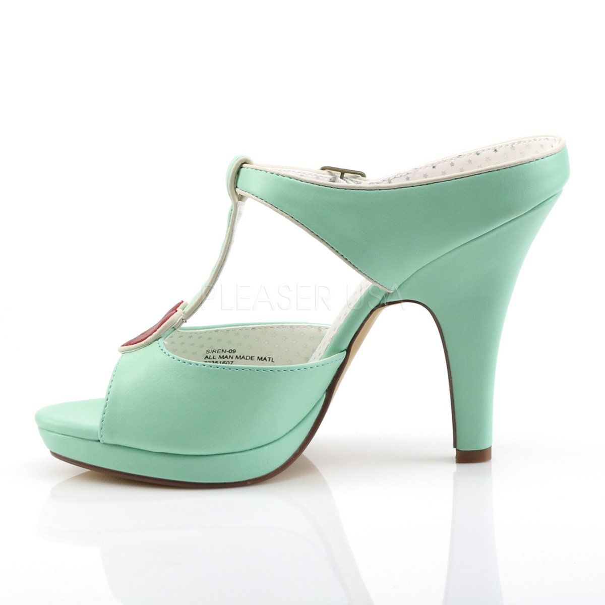 SIREN-09 Mint Faux Leather Pin Up Couture
