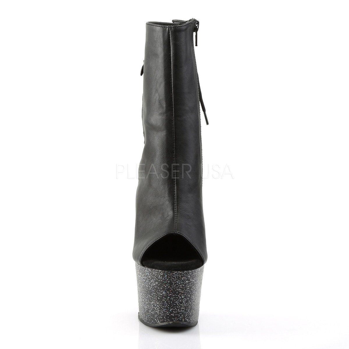 SKY-1018MG Black Faux Leather Ankle Boot Pleaser