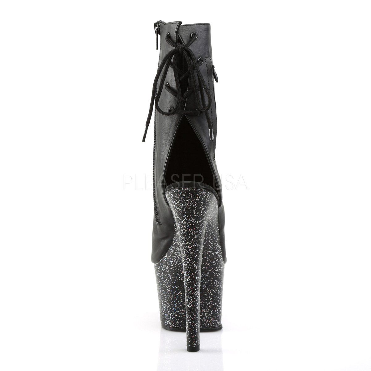 SKY-1018MG Black Faux Leather Ankle Boot Pleaser