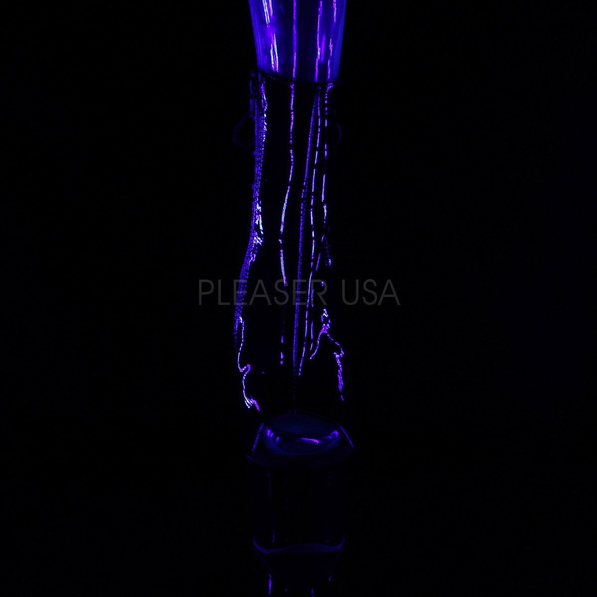 SKY-1018TT Black Patent/Black-Neon HotPink Boot Pleaser