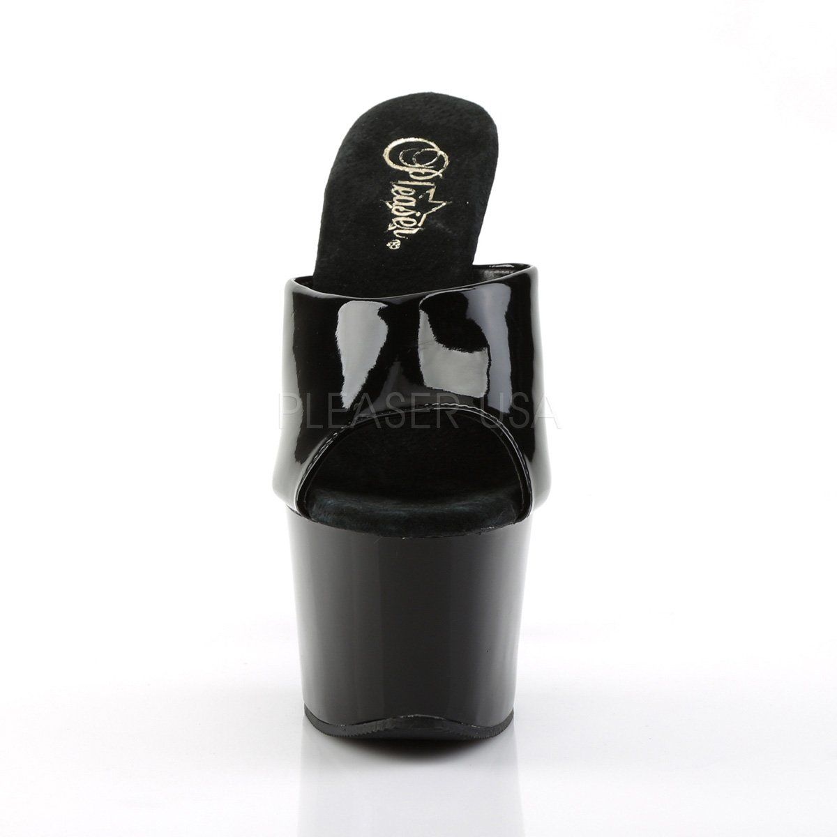 SKY-301 Black Patent Platform Sandal Pleaser
