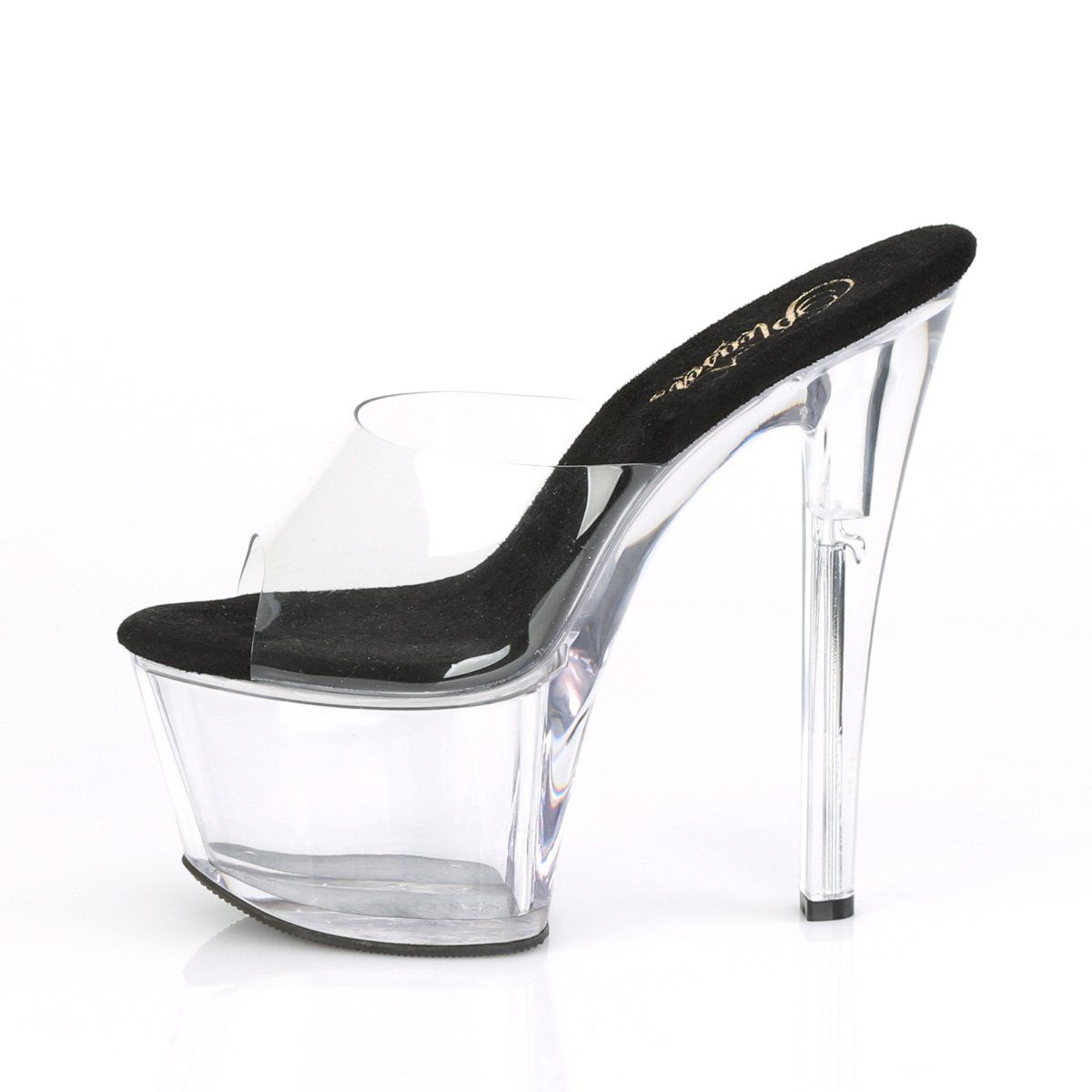 SKY-301 Clear-Black/Clear Slide Pleaser
