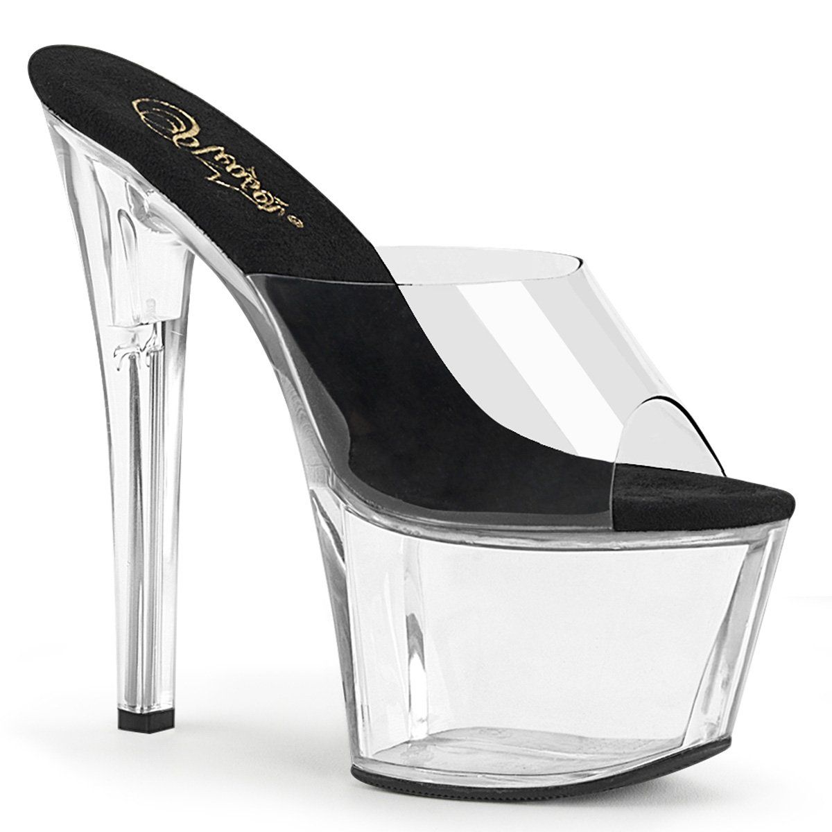 SKY-301 Clear-Black/Clear Slide Pleaser