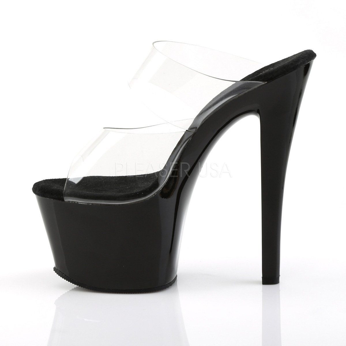 SKY-302 Clear/Black Slide Pleaser