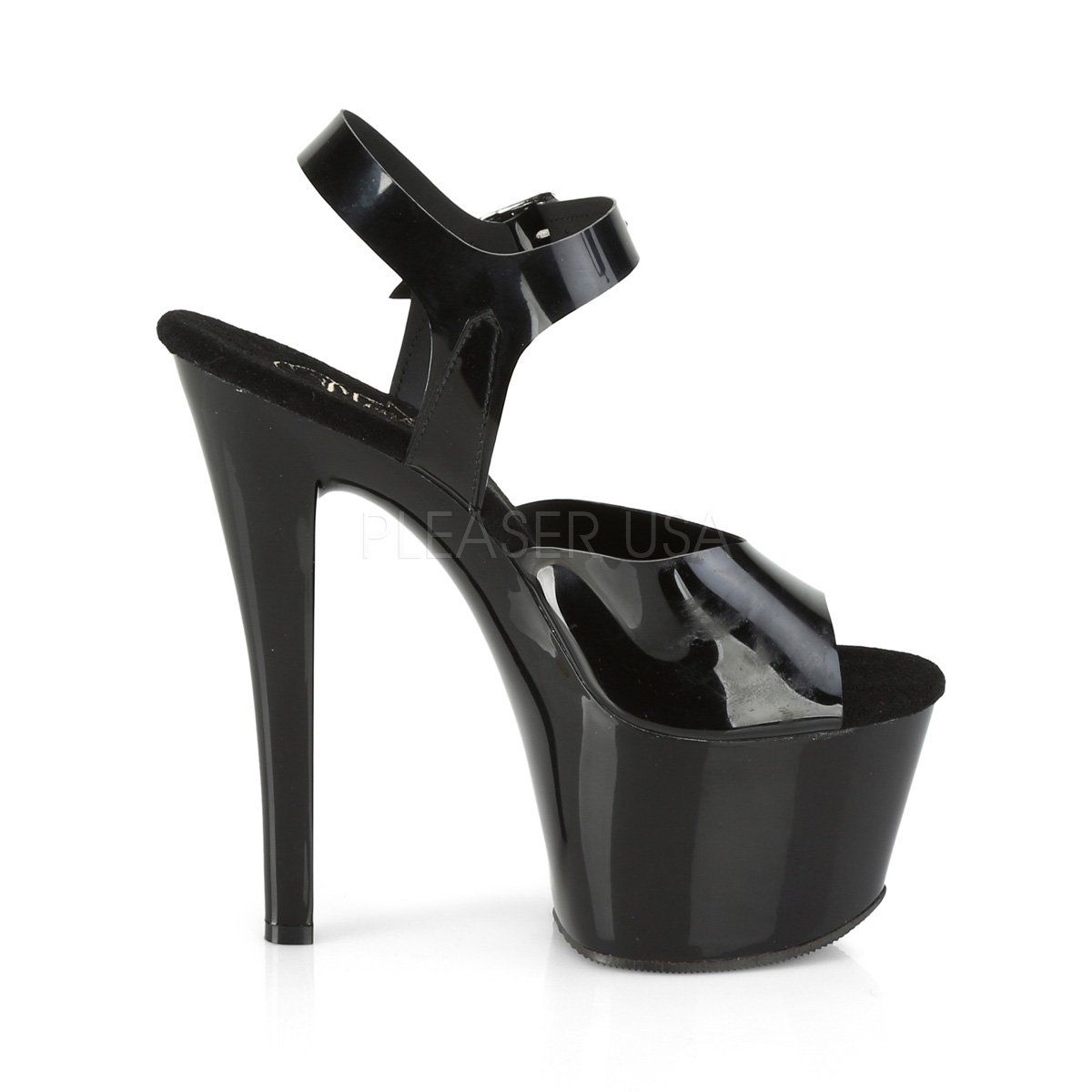 SKY-308N Black (Jelly-Like) TPU/Black Platform Sandal Pleaser