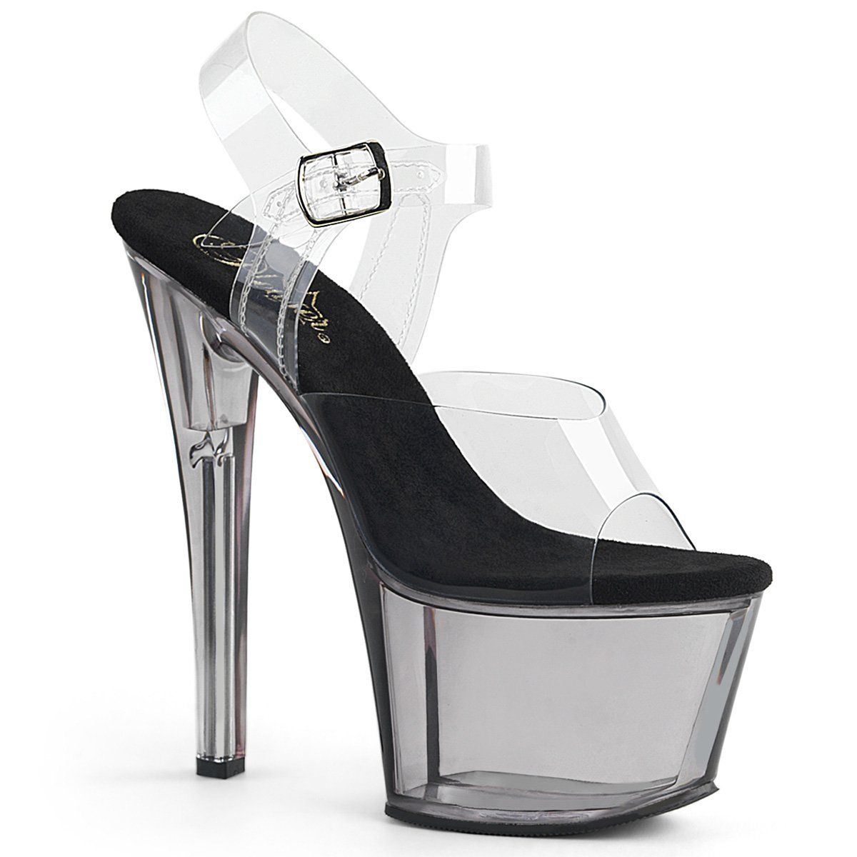 SKY-308T Clear/Smoke Tinted Platform Sandal Pleaser
