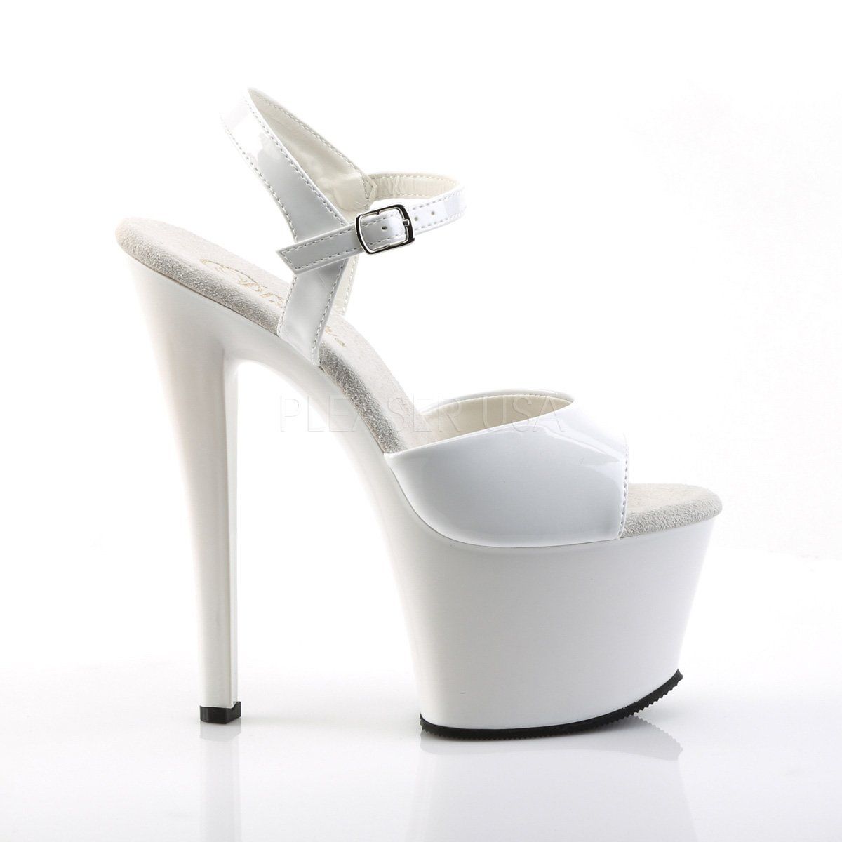 SKY-309 White Patent Platform Sandal Pleaser