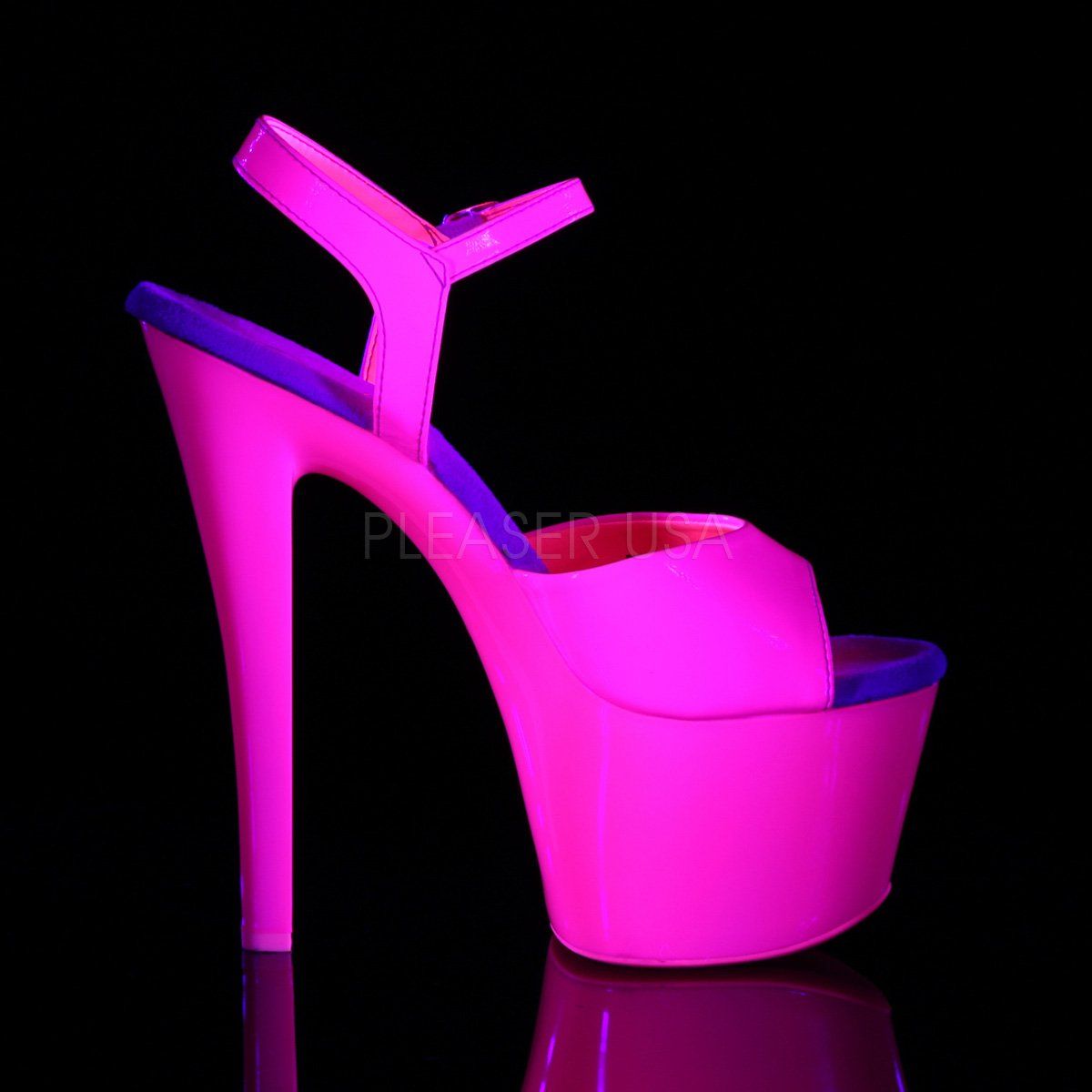 SKY-309UV Neon Hot Pink/Hot Pink Platform Sandal Pleaser