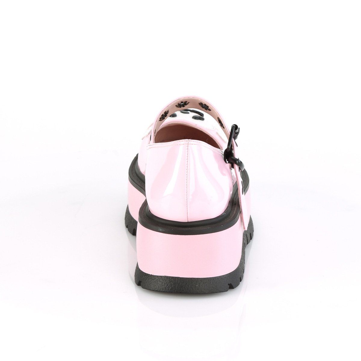 SLACKER-27 Baby Pink Hologram Mary Janes Demonia