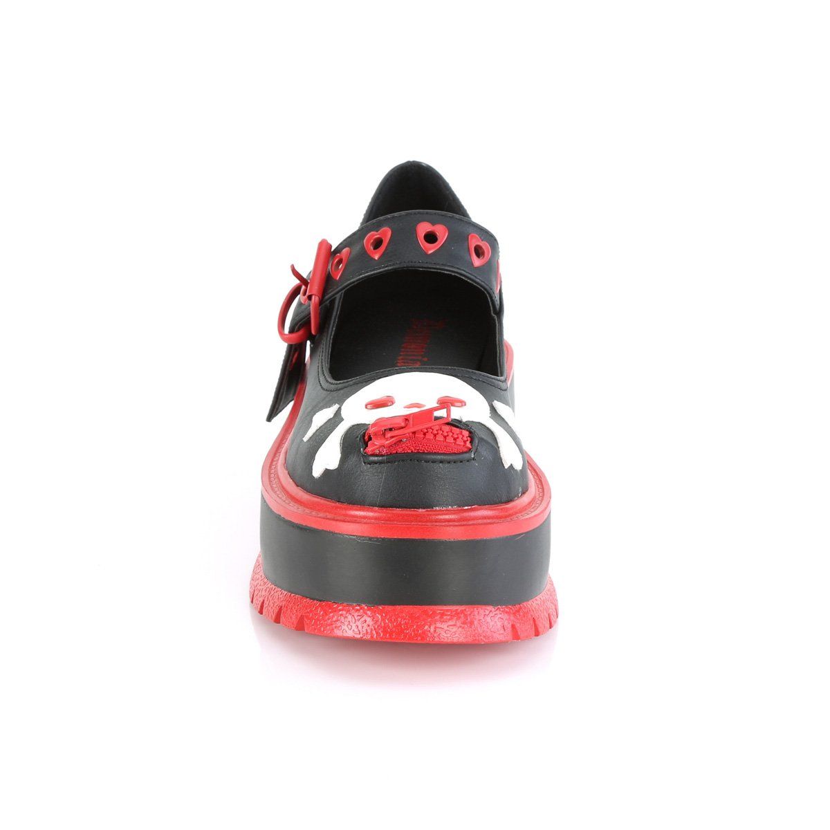SLACKER-27 Black Vegan Leather Mary Janes Demonia