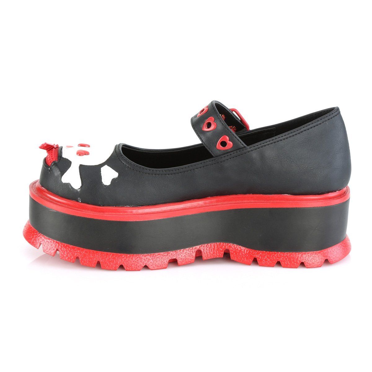 SLACKER-27 Black Vegan Leather Mary Janes Demonia