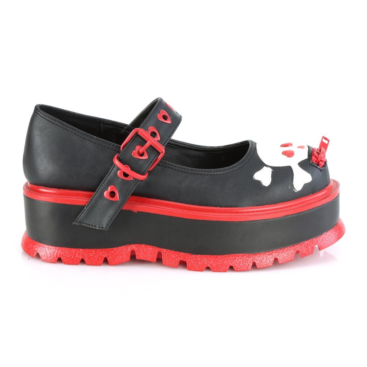 SLACKER-27 Black Vegan Leather Mary Janes Demonia