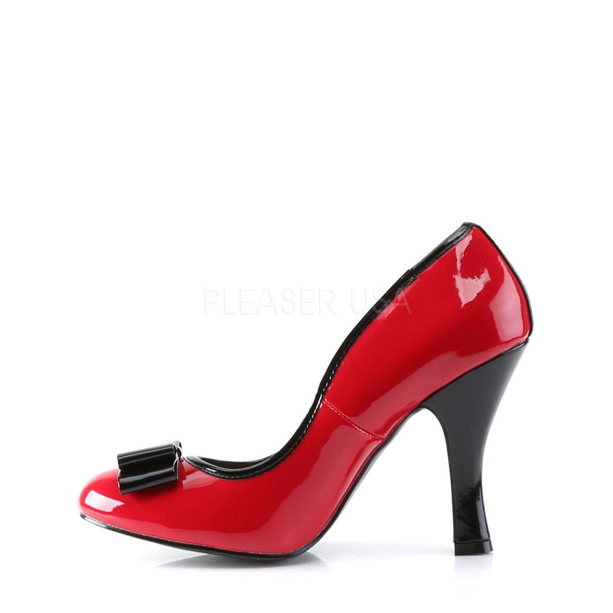 SMITTEN-01 Red-Black Patent Pin Up Couture
