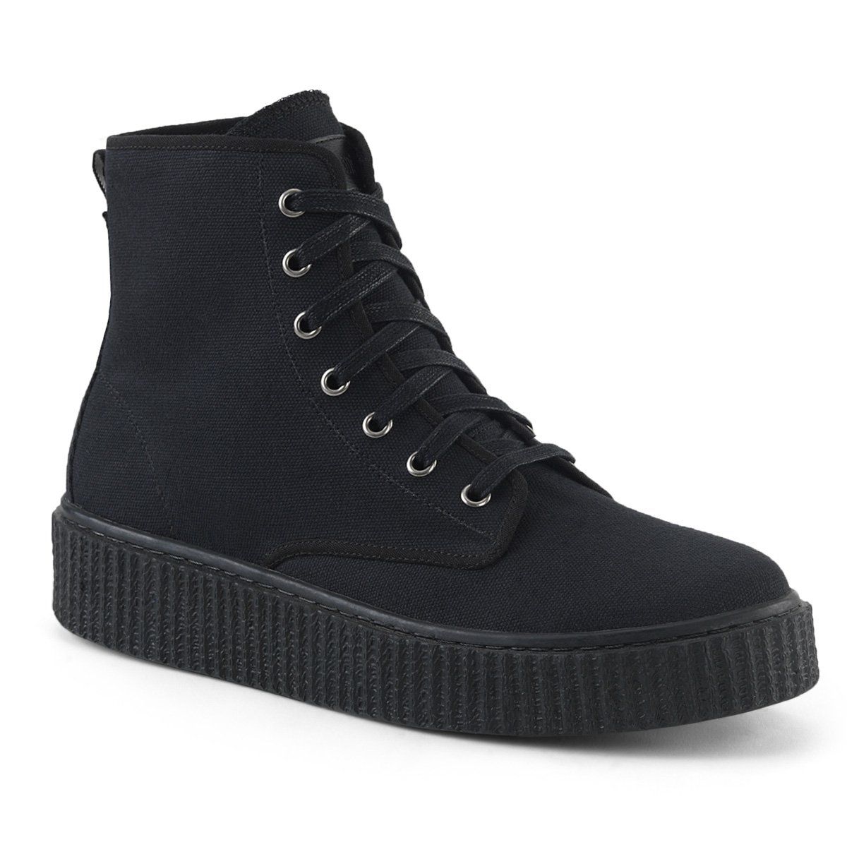 SNEEKER-201 Black Canvas Creeper Demonia