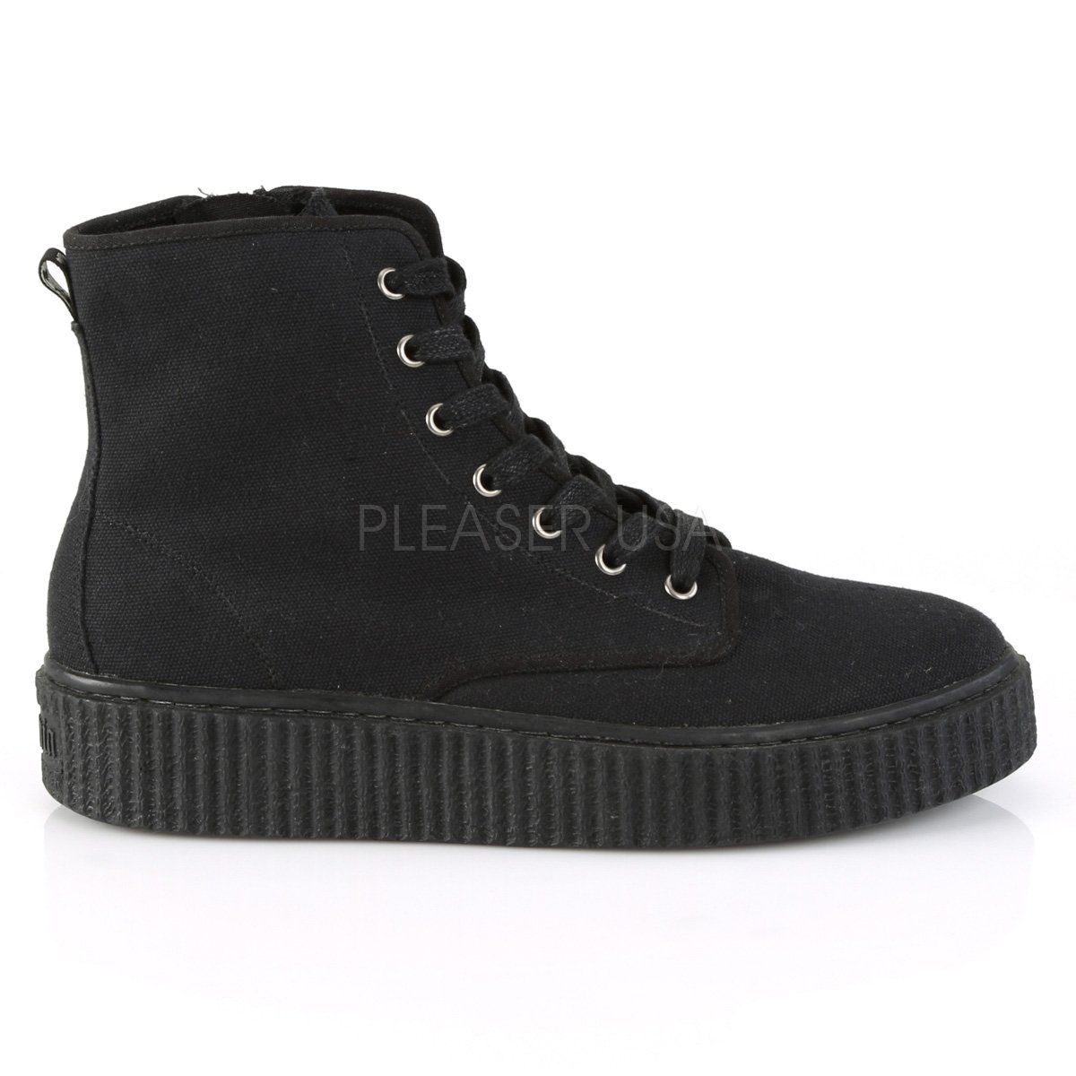 SNEEKER-201 Black Canvas Creeper Demonia
