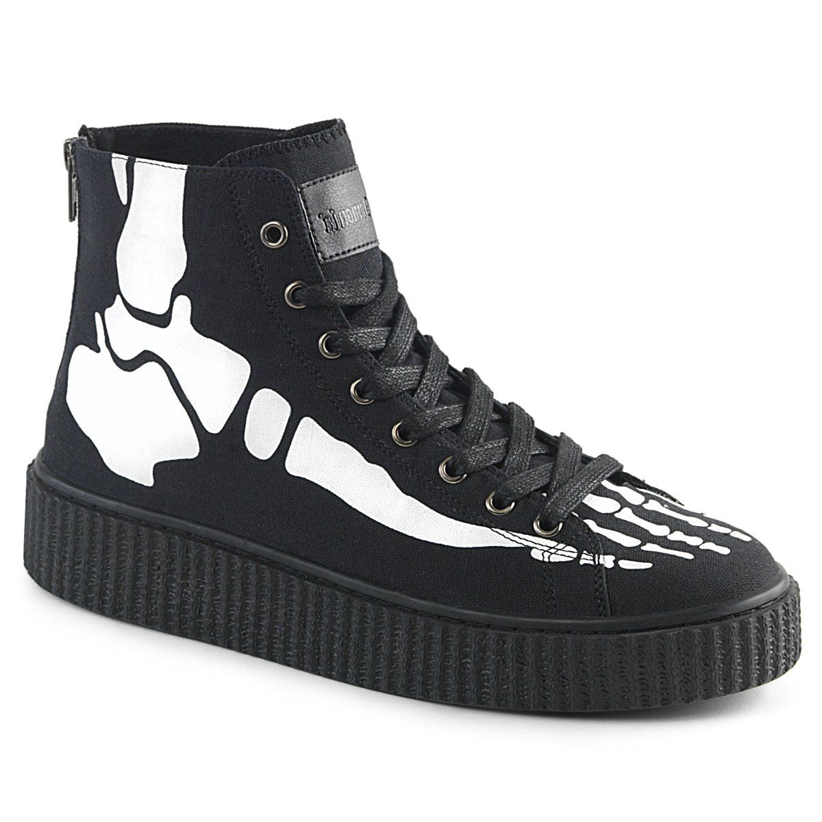 SNEEKER-252 Black Canvas Creeper Demonia