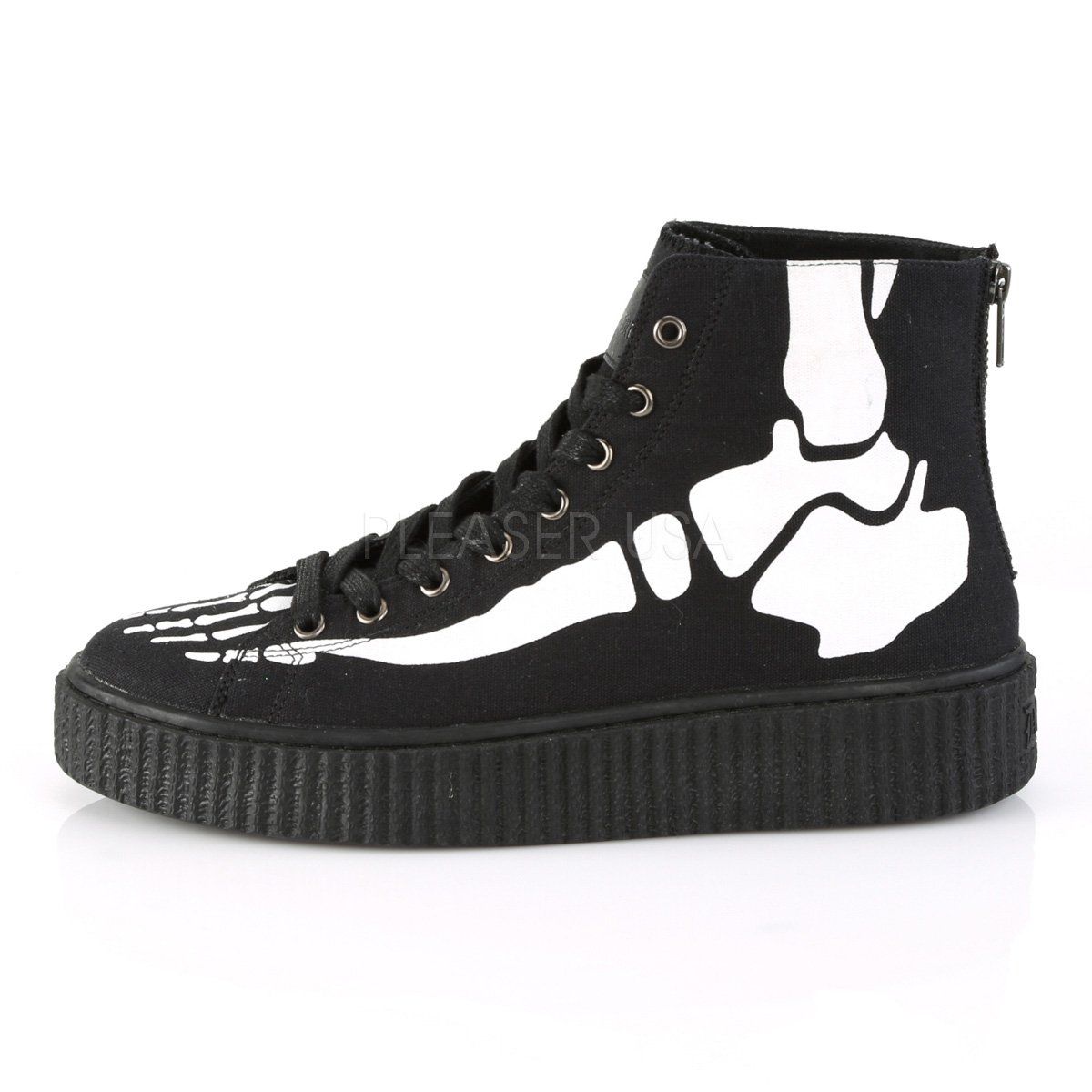 SNEEKER-252 Black Canvas Creeper Demonia