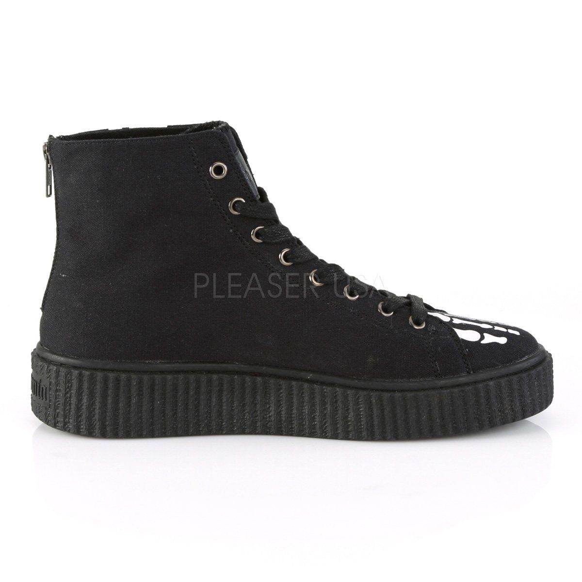SNEEKER-252 Black Canvas Creeper Demonia