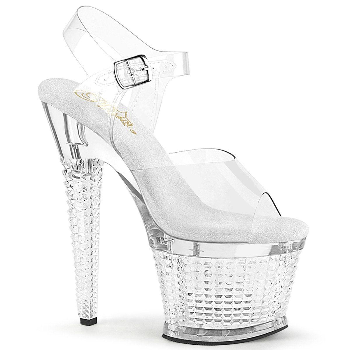 SPECTATOR-708 Clear Platform Sandal Pleaser