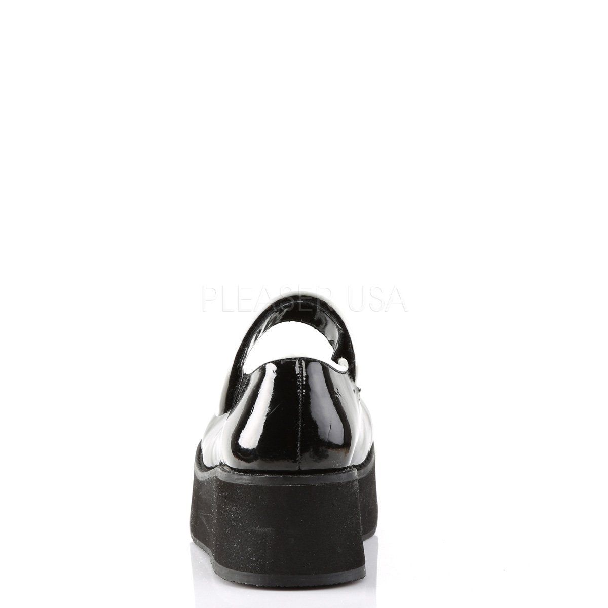 SPRITE-01 Black-White Patent Mary Janes Demonia