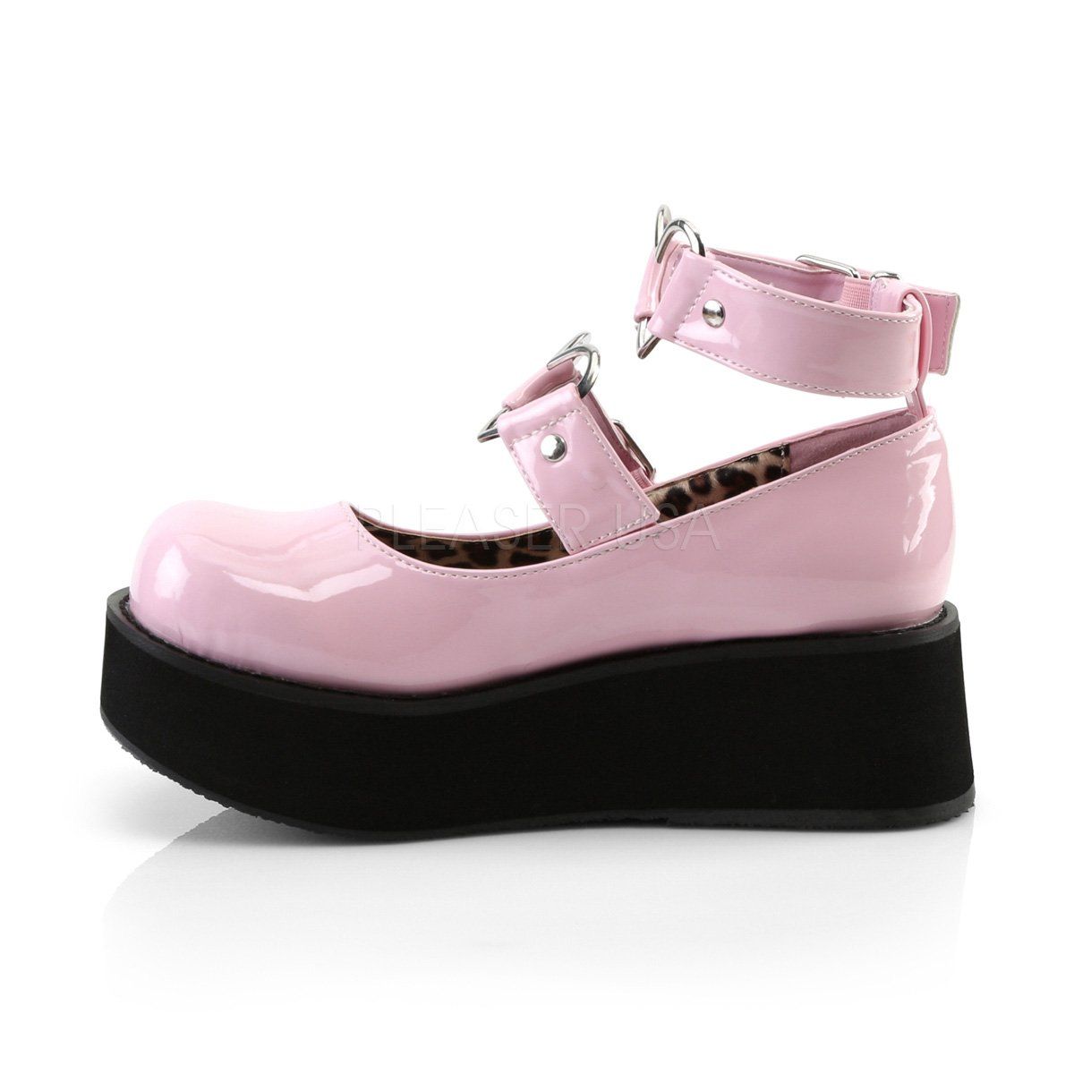 SPRITE-02 Baby Pink Patent Mary Janes Demonia