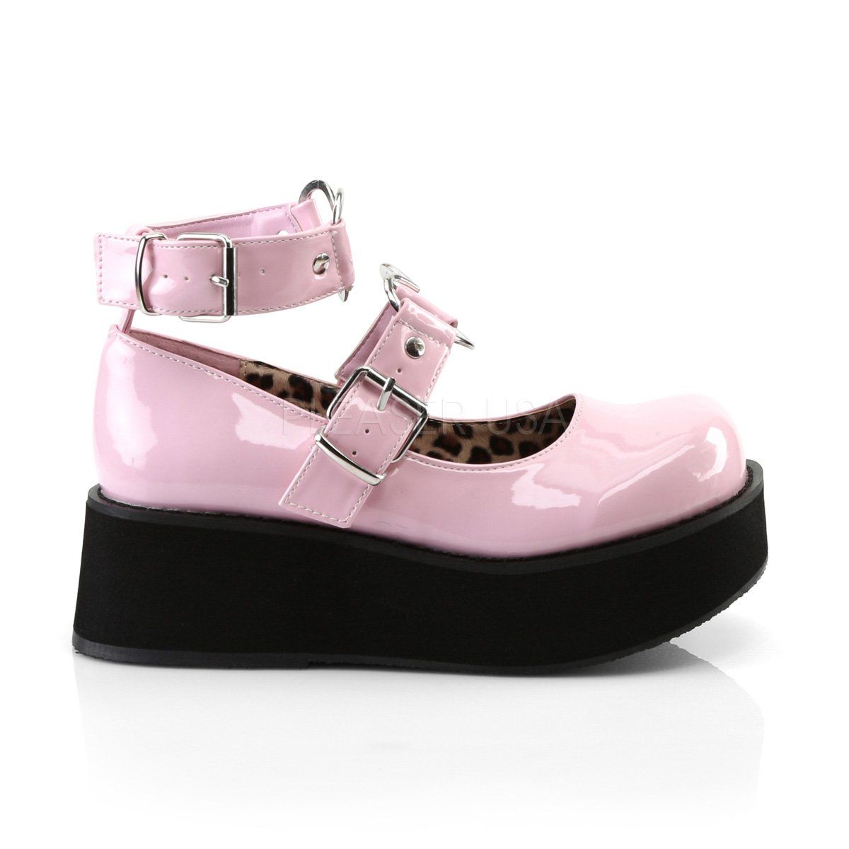 SPRITE-02 Baby Pink Patent Mary Janes Demonia
