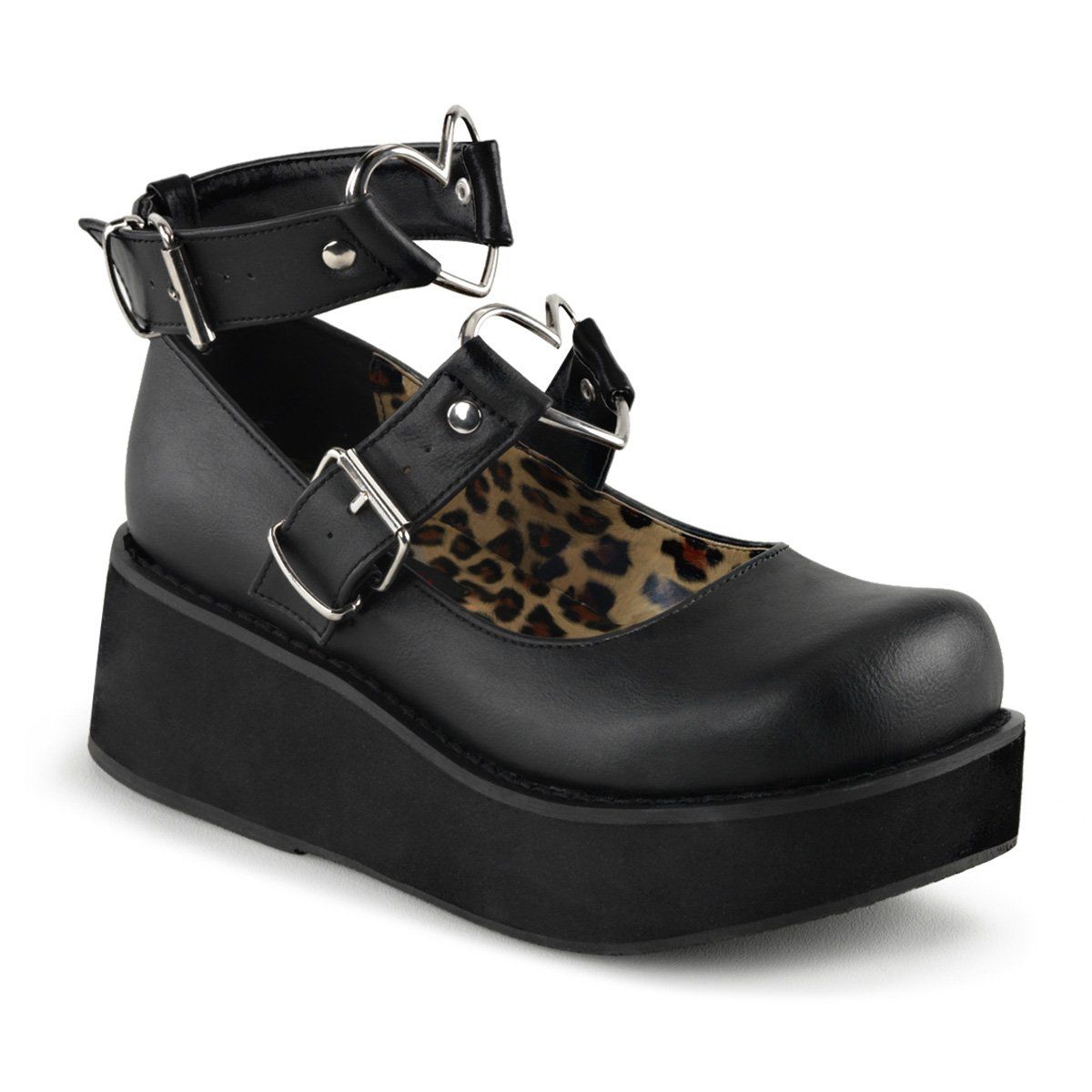 SPRITE-02 Black Vegan Leather Mary Janes Demonia