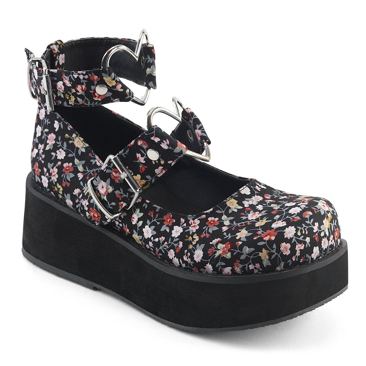 SPRITE-02 Floral Fabric Mary Janes Demonia