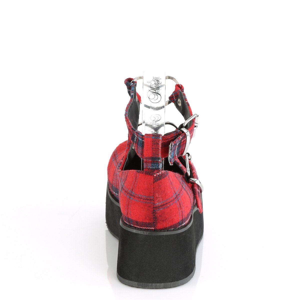 SPRITE-02 Red Plaid Fabric Mary Janes Demonia