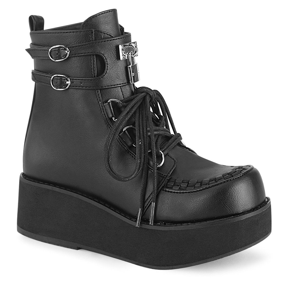 SPRITE-70 Black Vegan Leather Ankle Boot Demonia