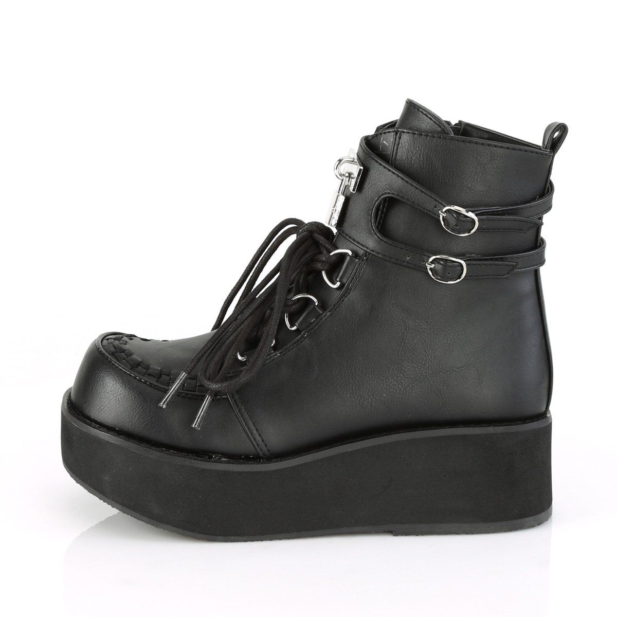 SPRITE-70 Black Vegan Leather Ankle Boot Demonia