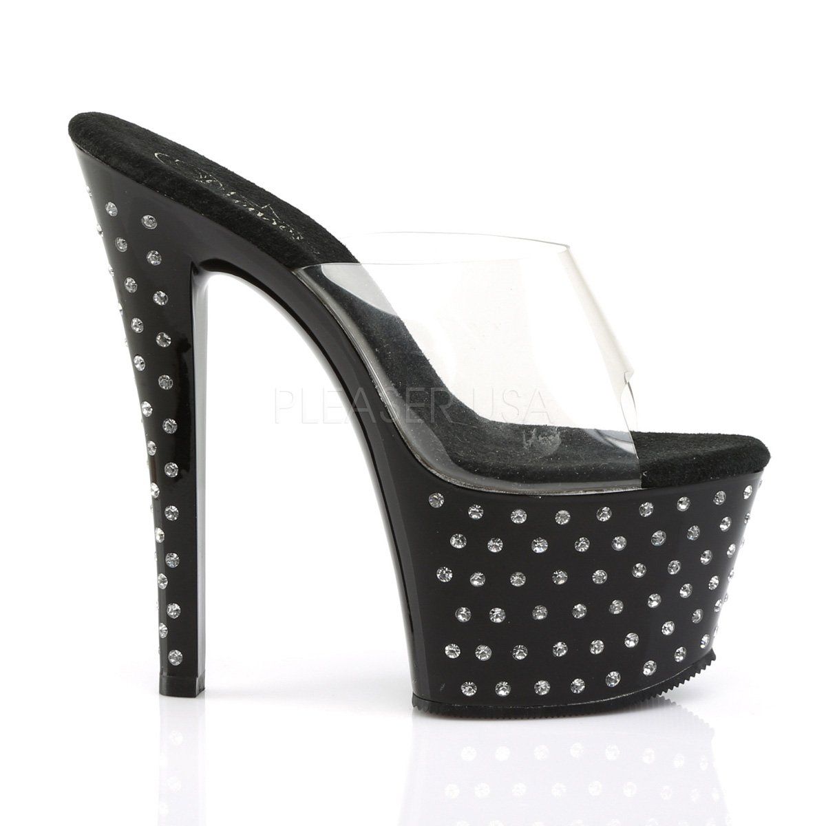 STARDUST-701 Clear/Black Slide Pleaser