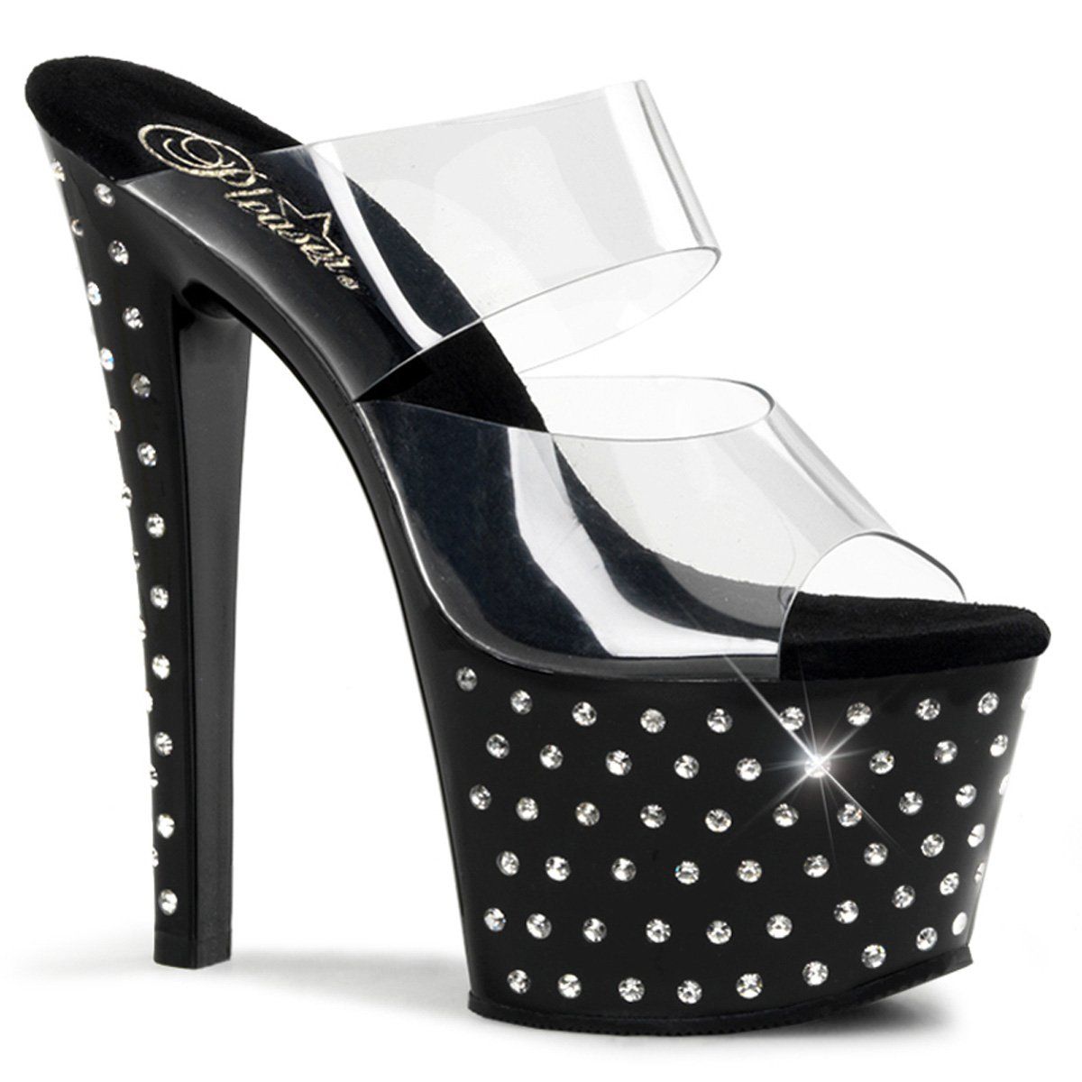 STARDUST-702 Clear/Black Slide Pleaser