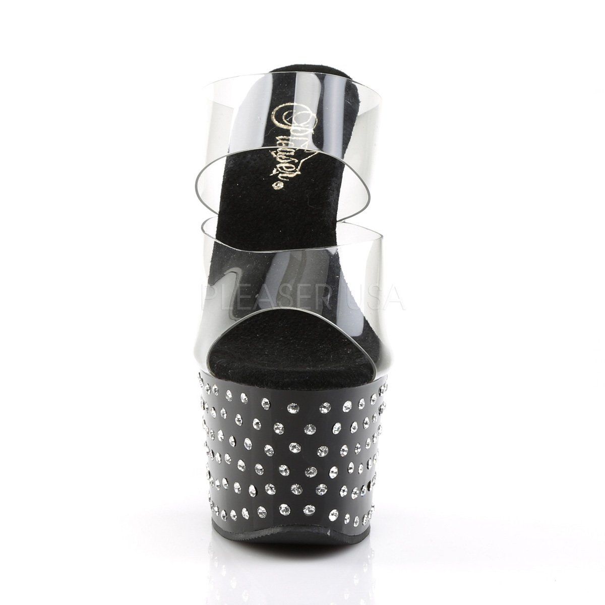 STARDUST-702 Clear/Black Slide Pleaser