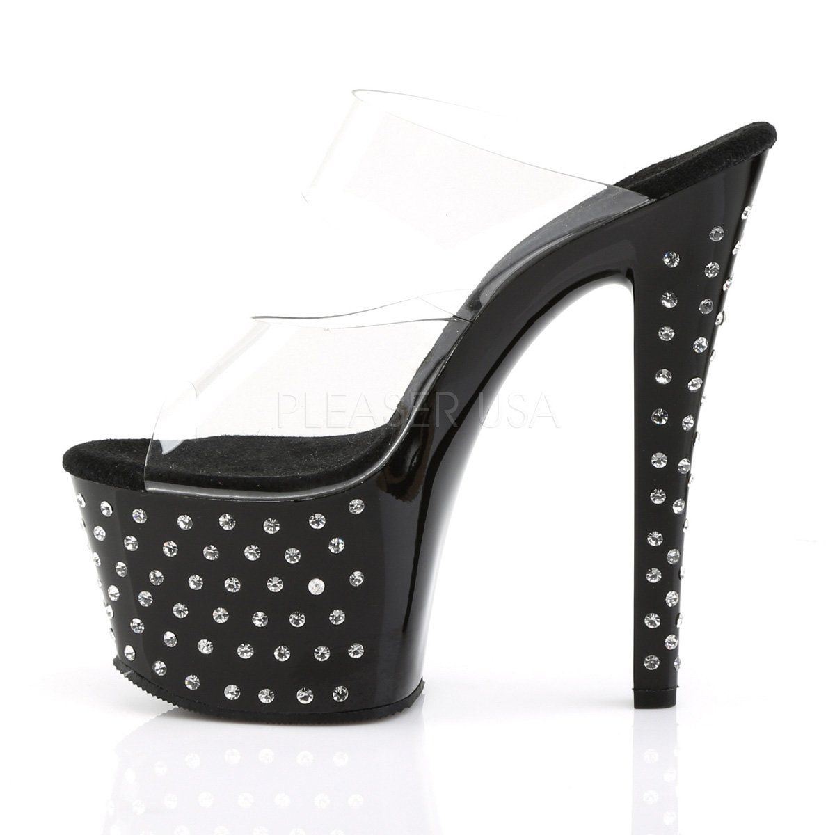 STARDUST-702 Clear/Black Slide Pleaser
