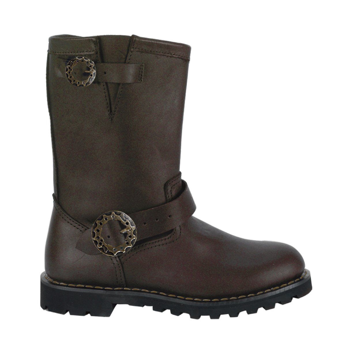 STEAM Brown Leather Calf Boot Demonia