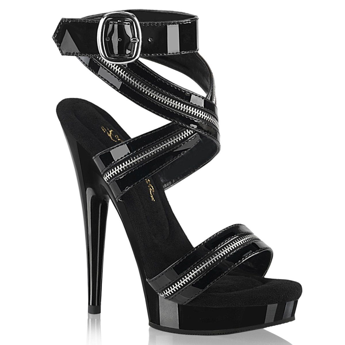 SULTRY-619 Black Patent/Black Fabulicious