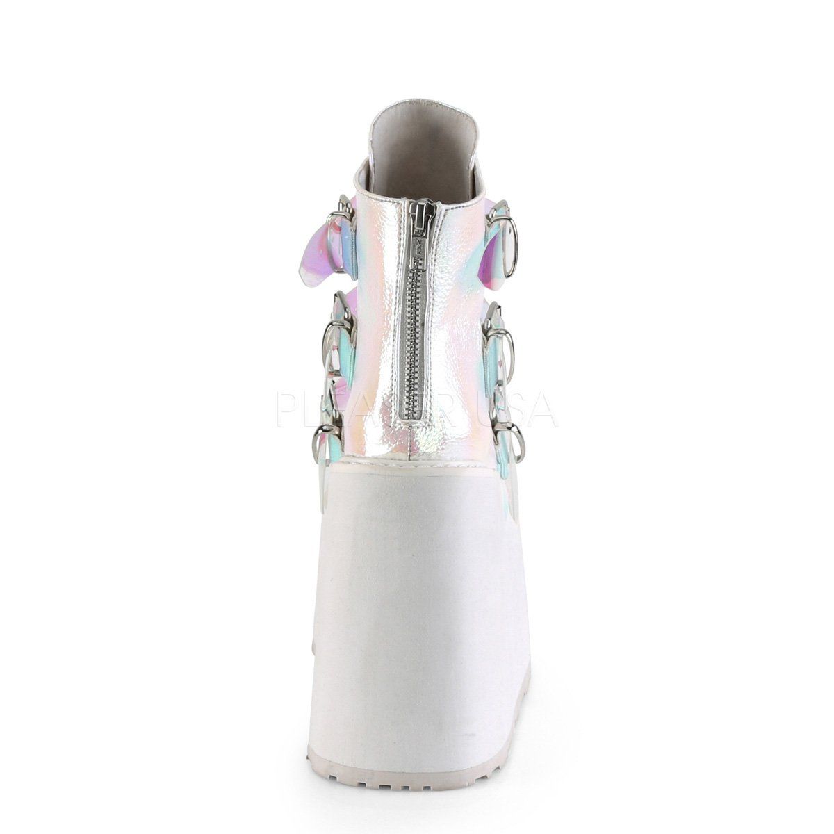 SWING-105 Pearl Iridescent Vegan Leather Ankle Boot Demonia