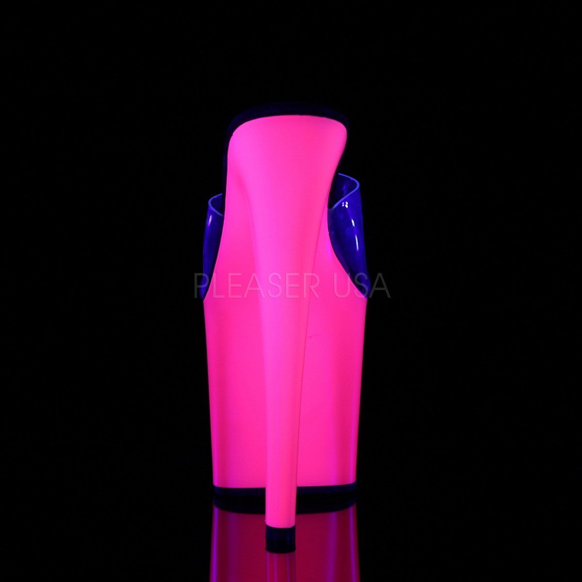 TABOO-701UV Clear/Neon Pink Slide Pleaser