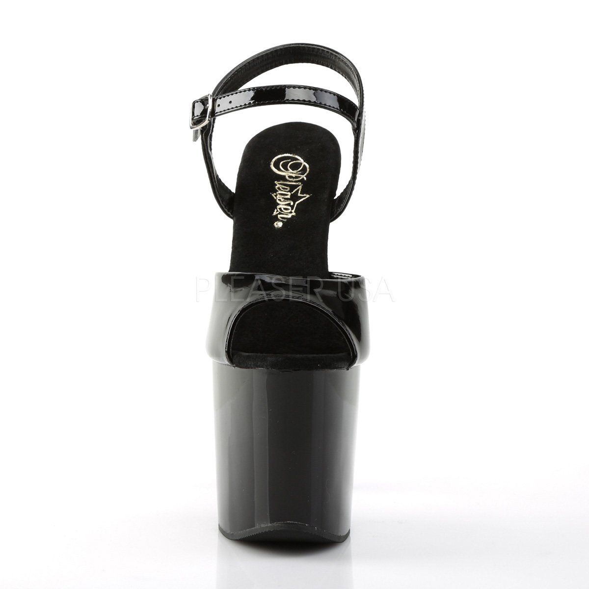 TABOO-709 Black Patent Platform Sandal Pleaser