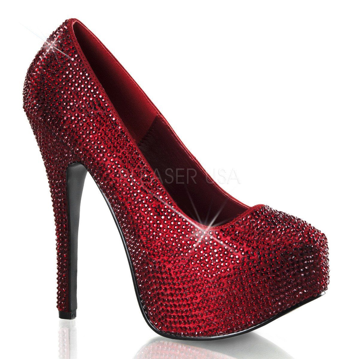 TEEZE-06R Ruby Red Rhinestone Bordello