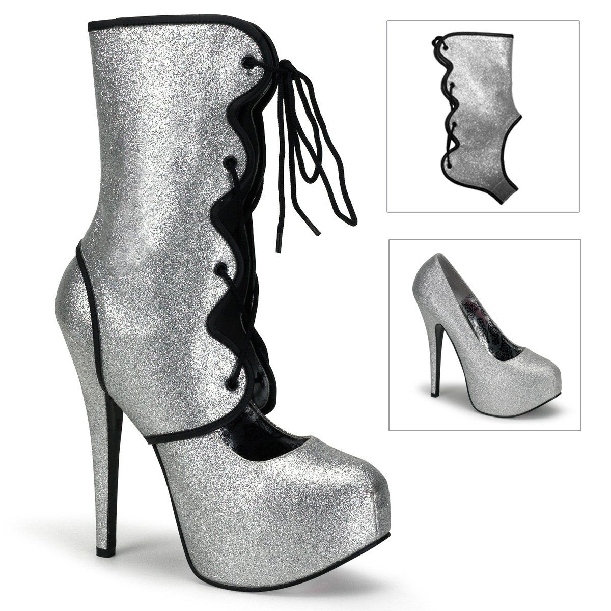 TEEZE-31G Silver Mini Glitter Bordello