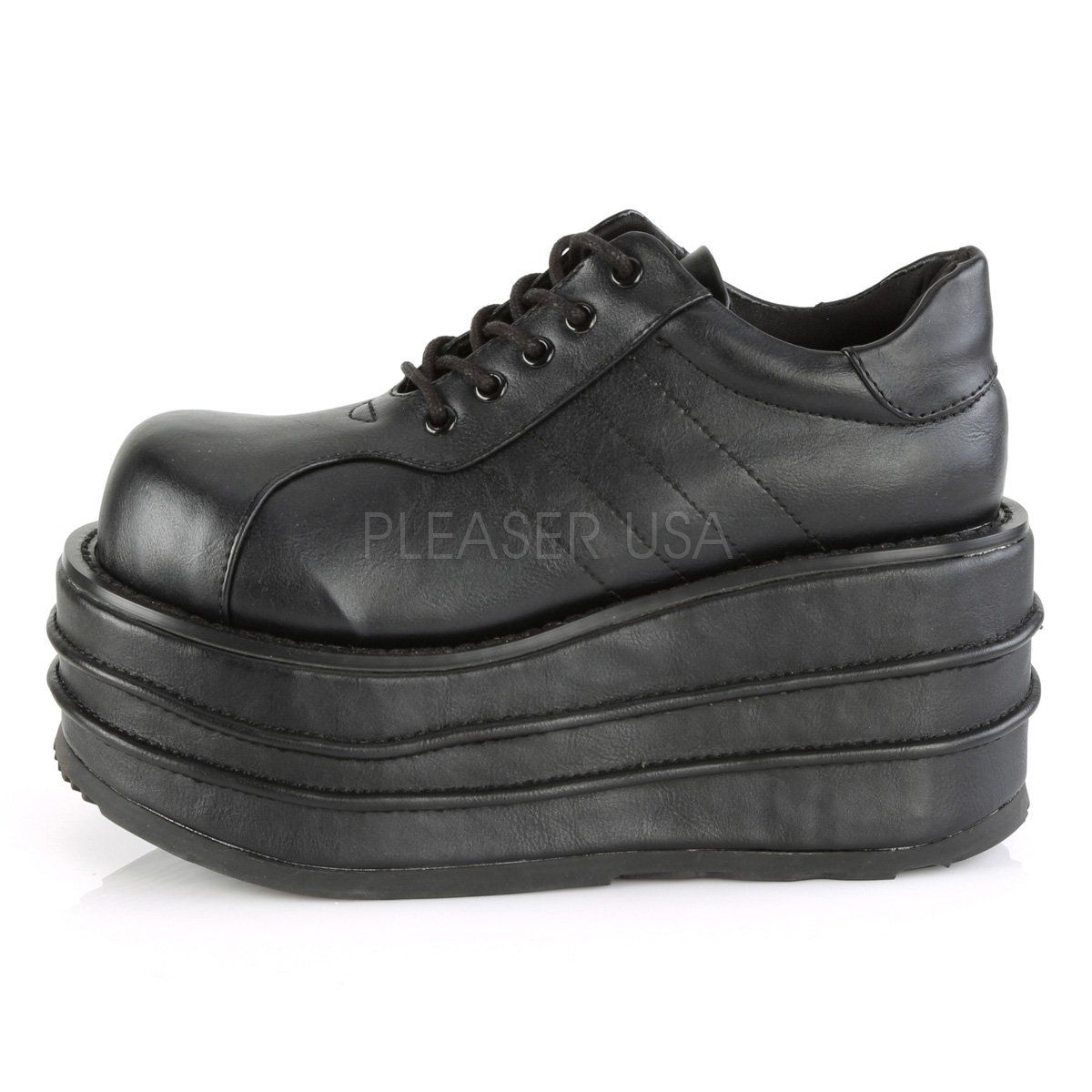 TEMPO-08 Black Vegan Leather Shoe Demonia